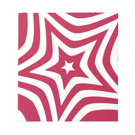 Bloc-note Bold & Bright Red & White Star dans un Motif vecto (Devant)