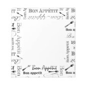 Bloc-note Bon Appetit Gourmet Chef Élégant Motif (Devant)
