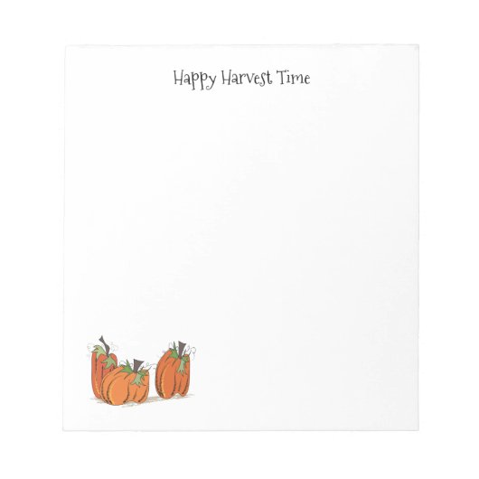 Bloc-note Bon temps de récolte Citrouilles Note Pad (Devant)