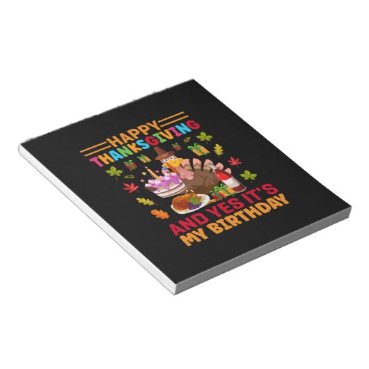 Bloc-note Bon thanksgiving Et C'Est Mon Anniversaire (Incliné)