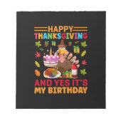 Bloc-note Bon thanksgiving Et C'Est Mon Anniversaire (Devant)