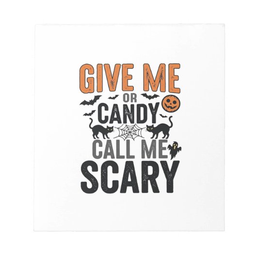 Bloc-note Bonbons d'Halloween ou Appelez-moi Épouvantable Gr (Devant)