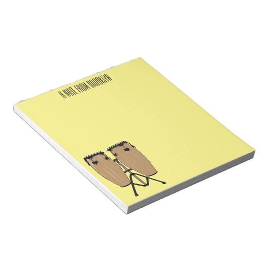 Bloc-note Bongo, dessin animé de batterie (Incliné)