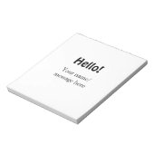 Bloc-note Bonjour ajoutez un message de nom simple modèle co (Tourné)