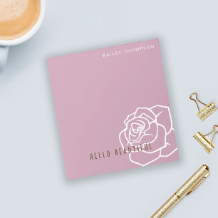 Bloc-note Bonjour Belle - Rose Rose Moderne Chic