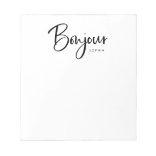 Bloc-note Bonjour   Élégant et moderne script français
