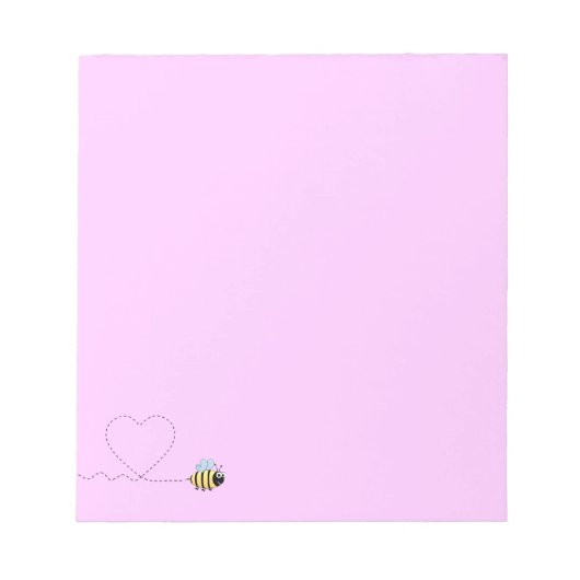 Bloc-note Bonne abeille positive en amour dessin animé rose (Devant)