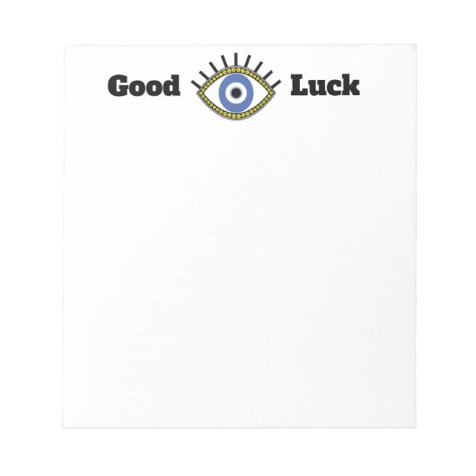 Bloc-note Bonne chance greek bleu oeil talisman (Devant)