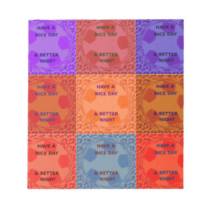 Bloc-note Bonne journée et meilleur Night Pop Art Imprimer