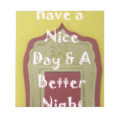 Bloc-note Bonne journée et une meilleure nuit d'art encadré (Devant)