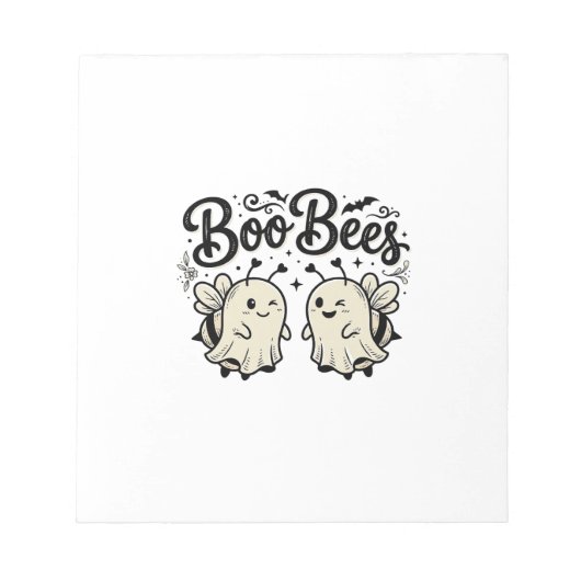 Bloc-note Boo Bees Modèle de abeille fantôme Halloween vinta (Devant)