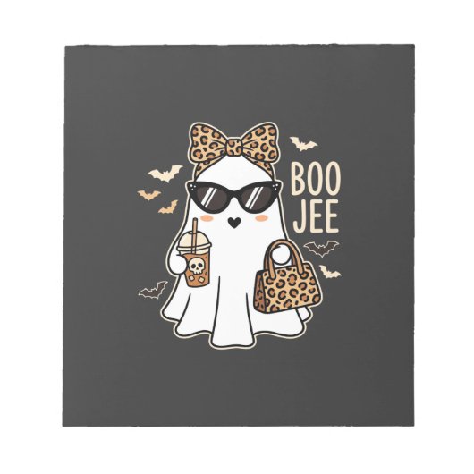 Bloc-note Boo Jee Cute Ghost Halloween Leopard Design_1 (Devant)