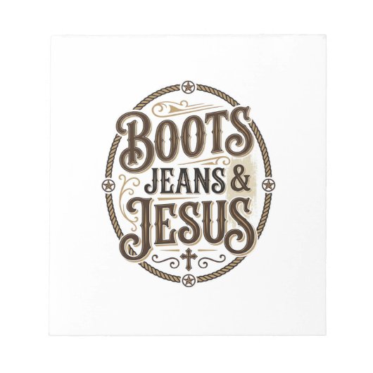 Bloc-note Boots Jeans & Jésus Foi Occidentale Vintage (Devant)