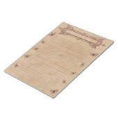 Bloc-note Bordeaux Lignes Papillon Bordure Parchemin Rustiqu (Incliné)