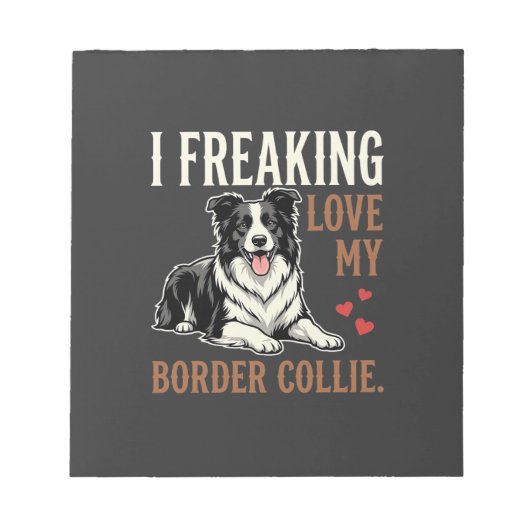Bloc-note Border Collie drôle d'amour de chien (Devant)