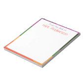 Bloc-note Bordure Abstraite orange violet vert (Tourné)