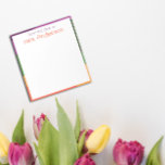Bloc-note Bordure Abstraite orange violet vert<br><div class="desc">Bordure Abstraite orange violet jaune vert bordé Bloc-notes. Papeterie personnalisée. Ajoutez votre nom.</div>
