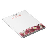 Bloc-note Bordure aquarelle boho bleue personnalisée (Incliné)