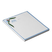 Bloc-note Bordure bleu floral joli (Incliné)