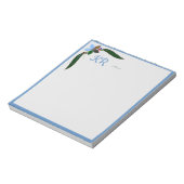 Bloc-note Bordure bleu floral joli (Tourné)