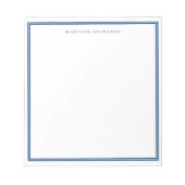 Bloc-note Bordure bleu marine simple personnalisée (Devant)