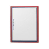 Bloc-note Bordure Bleue Rouge Ajoutez Votre Nom (Tourné)