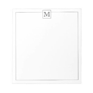 Bloc-note Bordure Carré simple moderne de base initiale Mono