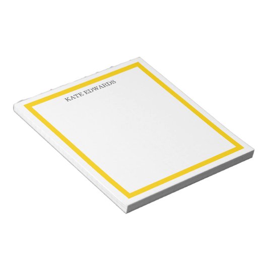 Bloc-note Bordure classique jaune (Incliné)