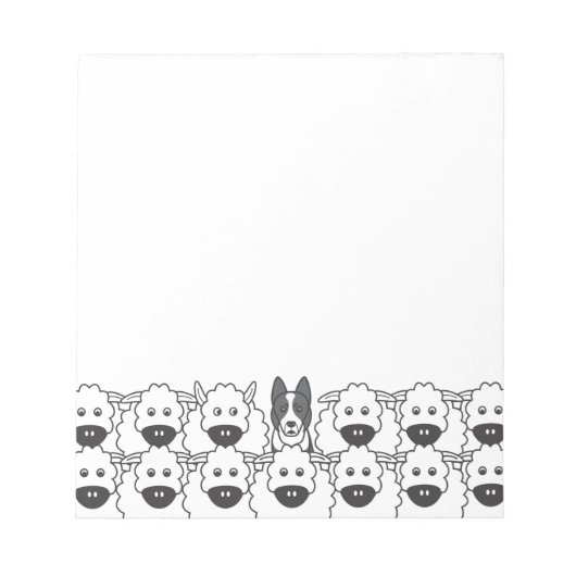 Bloc-note Bordure Collie dans le mouton (Devant)