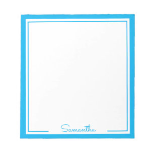 Bloc-note Bordure couleur minimale Nom personnalisé