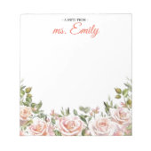 Bloc-note Bordure d'aquarelle bleu Boho personnalisée (Devant)