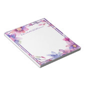 Bloc-note Bordure d'aquarelle florale personnalisée (Incliné)