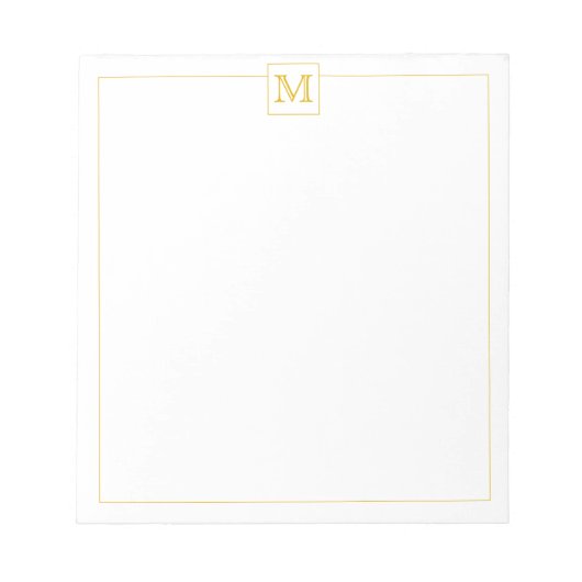 Bloc-note Bordure de Carré de monogramme initial simple (Devant)