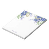 Bloc-note Bordure de fleur d'aquarelle bleue (Tourné)