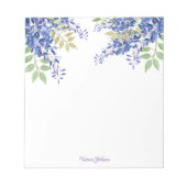 Bloc-note Bordure de fleur d'aquarelle bleue (Devant)