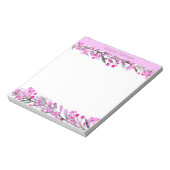 Bloc-note Bordure de fleur rose (Tourné)