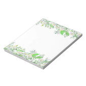 Bloc-note Bordure de fleurs d'aquarelle verte et blanche (Tourné)