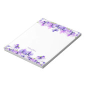 Bloc-note Bordure de fleurs d'aquarelle violette (Tourné)