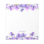 Bloc-note Bordure de fleurs d'aquarelle violette (Devant)