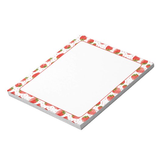 Bloc-note Bordure de fraises juteuses aux fraises sucrées (Tourné)