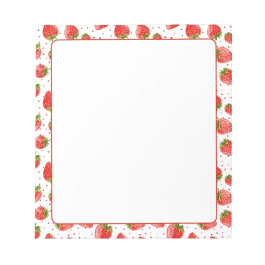 Bloc-note Bordure de fraises juteuses aux fraises sucrées (Devant)