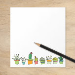 Bloc-note Bordure de Jardin Succulent illustrée<br><div class="desc">Le design personnalisé des blocs-notes comprend une rangée de cactus à main et de succulentes illustrations plantes en pots, parfaites pour un jardin ou un travail paysager ou qui aime un peu de verdure! Personnalisez ce design avec vos informations personnelles ou d'entreprise, ou simplement votre nom monogramme pour créer votre...</div>