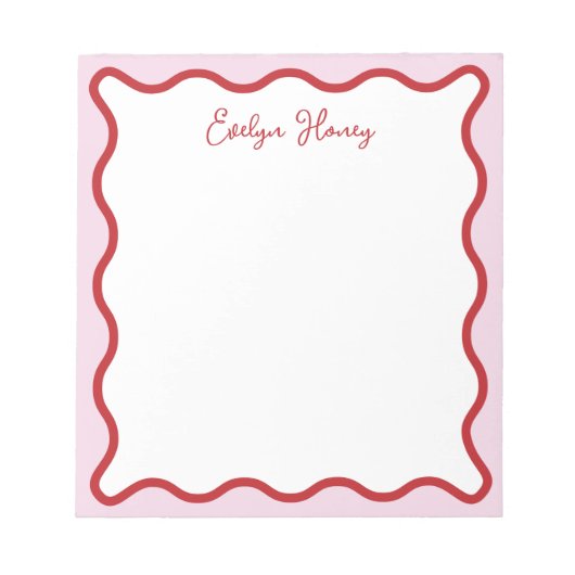 Bloc-note Bordure de Zigzag rouge rouge rose vif (Devant)