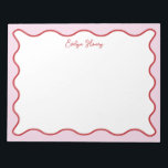 Bloc-note Bordure de Zigzag rouge rouge rose vif<br><div class="desc">Un cadeau parfait pour tous ceux qui aiment les blocs-notes colorés et lumineux, avec une bordure ondulée rouge et rose. Pour une personnalisation plus avancée de cette conception, par exemple la modification de la disposition, de la police ou de la taille du texte, cliquez sur le bouton "PERSONNALISER" ci-dessus. Veuillez...</div>