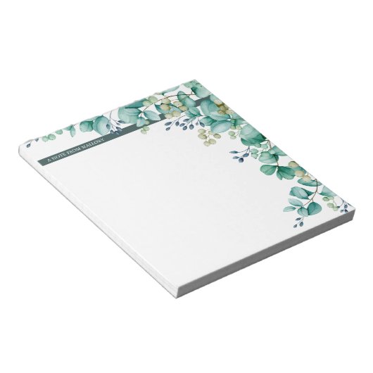 Bloc-note Bordure d'Eucalyptus moderne (Incliné)