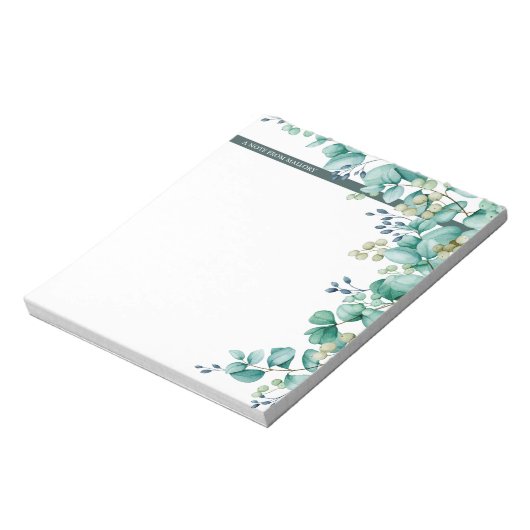 Bloc-note Bordure d'Eucalyptus moderne (Tourné)
