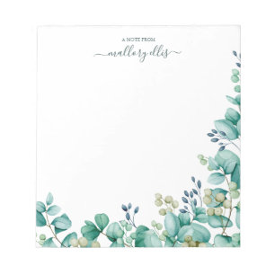 Bloc-note Bordure d'Eucalyptus moderne