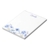 Bloc-note Bordure fleur sauvage Joli Fleurs Bleues Personnal (Tourné)