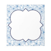 Bloc-note Bordure florale bleue et blanche, blanche (Devant)