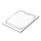 Bloc-note Bordure florale de la torse noire (Tourné)